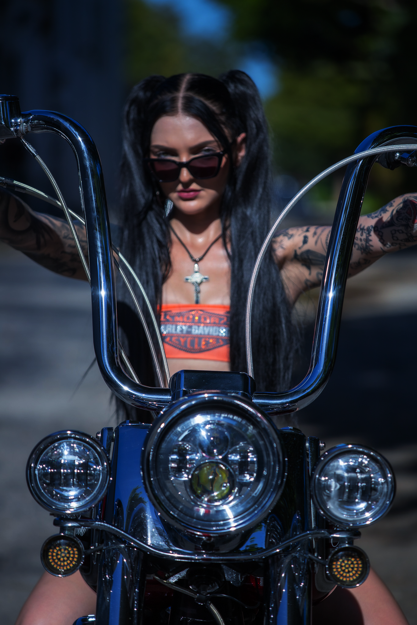 Motorcycle portrait photography